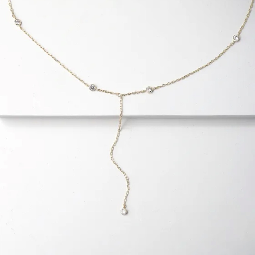 Allegra Gold rhinestone drop necklace